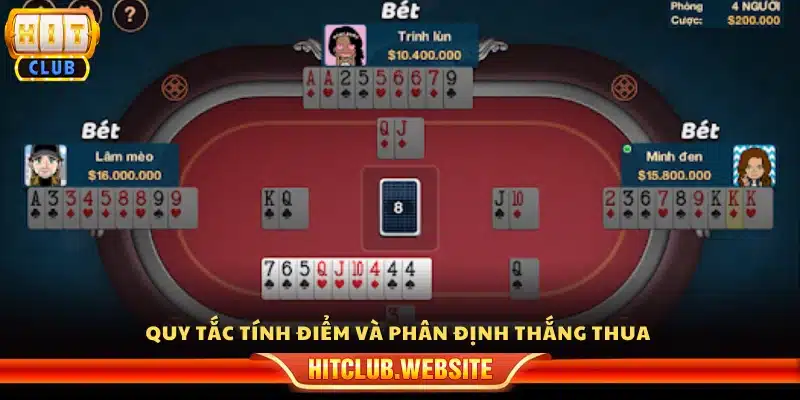 Luật tính điểm và cách phân thắng thua ở Phỏm